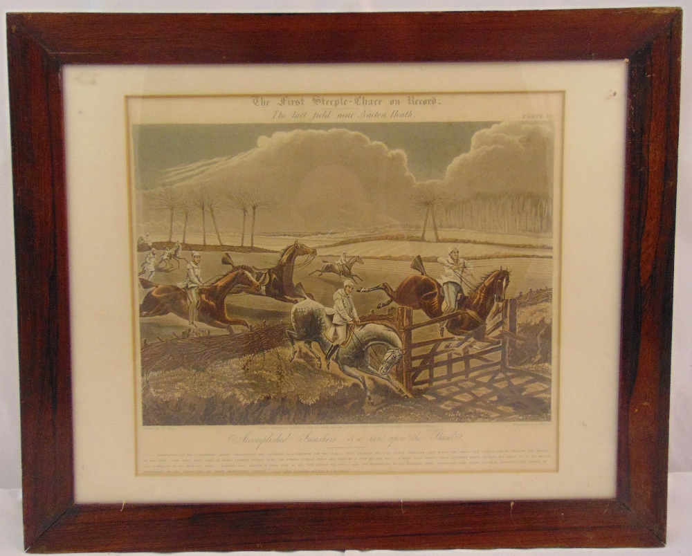 A set of four framed and glazed coloured engravings by J. Harris after Henry Alken for the First - Image 4 of 4