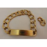 9ct yellow gold identity bracelet, approx total weight 43.4g