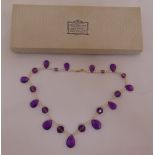 A Victorian amethyst and seed pearl necklace