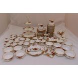 Royal Albert Old Country Roses dinner and tea service to include plates, bowls, saucers, a teapot,