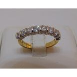 18ct yellow gold and diamond half eternity ring with eight diamonds, approx total weight 4.5g
