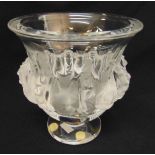 Lalique crystal glass Dampierre vase on raised circular base, marks to the base, 12.5cm (h)