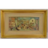 Pat Cooke framed and glazed watercolour titled Alora Lunch Time Spain, signed to the bottom, 16 x