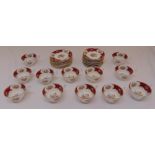 Shelley teaset decorated with flowers to include cups, saucers and plates (36)