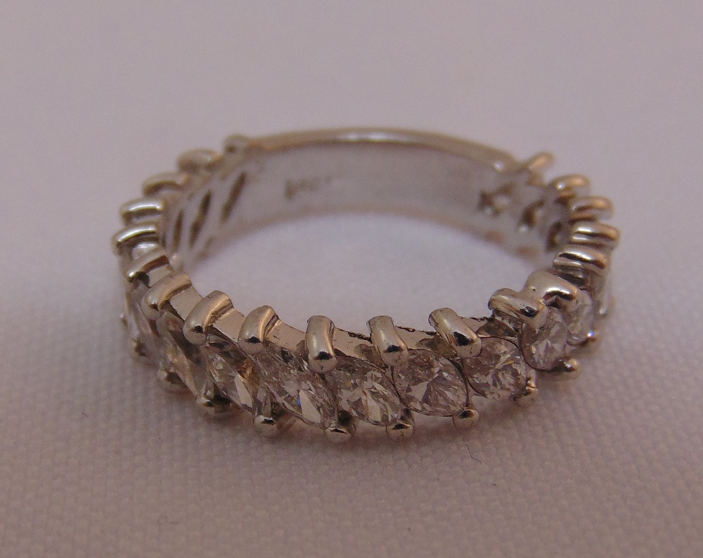 18ct yellow gold half eternity diamond ring, approx total weight 4.6g