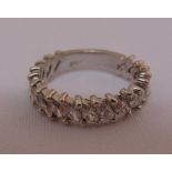 18ct yellow gold half eternity diamond ring, approx total weight 4.6g