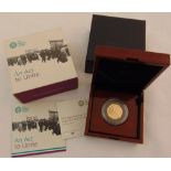 The Royal Mint 2018 gold proof fifty pence Representation of the People Act, limited edition 169/
