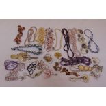 A quantity of costume jewellery to include necklaces and pendants