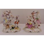 Two Ludwigsburg porcelain figural groups of the tailor and his wife with the goat, marks to the