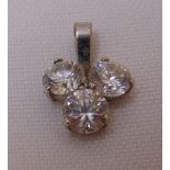 White gold and cubic zirconia pendant, gold tested 9ct, approx total weight 1.5g