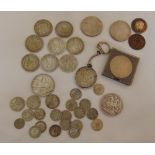 A quantity of GB coins to include pre 1920, and pre 1947 silver coins