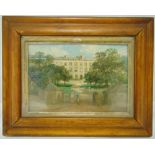 W H Pike an early 19th century framed and glazed oil on board of the Crescent in Plymouth signed