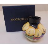Moorcroft vase decorated with candles, marks to the base, in original packaging, 9cm (h)