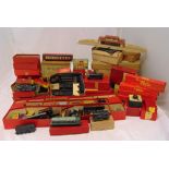 A quantity of playworn diecast and model railways to include Trix Twin and Triang some in original