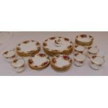 Royal Albert Old Country Roses dinner and tea service for six place settings to include plates,