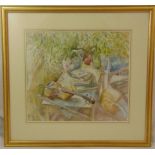 Michael Emmett framed and glazed watercolour titled The Violin, signed bottom left, 48 x 54cm