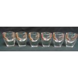 A set of six Art Deco coloured glass shot glasses