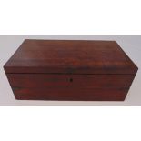 A Victorian rectangular mahogany writing slope, the hinged cover revealing fitted interior to