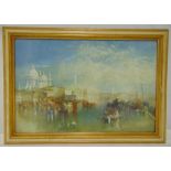 A framed and glazed polychromatic print of Venice after Turner, 37 x 56.5cm