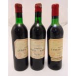 Chateau Lynch-Bages Grand Cru Classe Pauillac Medoc two 1970 and one 1973 75cl bottles