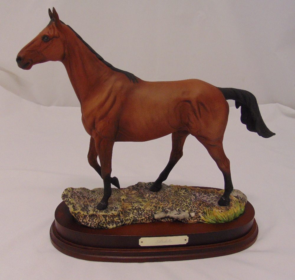 Royal Doulton porcelain limited edition figurine of the racehorse Arkle to include oval plinth, 35cm