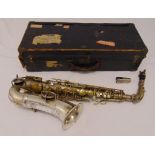 G.C. Conn Ltd Alton saxophone in fitted case Elkhart, Ind. USA. Sole English agents The Saxophone