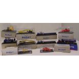 A quantity of World of Stobart diecast models to include transporters, excavators, low loaders and a
