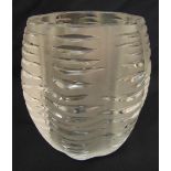 A Lalique ovoid vase, slash marks to the lobbed frosted sides marks to the base, 19.5cm (h) this