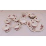 Royal Albert Lavender Rose teaset to include plates, cups, saucers and milk jug (21)