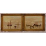 Edwin Fletcher two framed oils on canvas of sailing boats, signed bottom right, 30.5 x 40.5cm