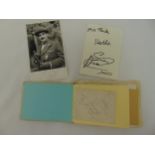 A quantity of autographs to include Mick Jagger, Cilla Black and Michael Crawford
