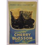 Cherry Blossom boot polish rectangular printed metal sign, 74 x 48.5cm