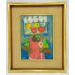 Gesner Armand framed oil on panel of a lady carrying fruit, signed bottom right, 39.5 x 29cm, ARR