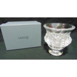 Lalique Dampierre vase signed to the base in original packaging, 12.5cm (h)