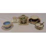 A quantity of porcelain to include cabinet cups and saucers, a vase and a dish (5)