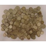 A quantity of pre 1947 GB silver coins, approx total weight 1080g