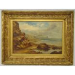 Arthur Bainbridge framed oil on canvas of a coastal scene, signed bottom right, 30 x 45cm