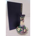 Moorcroft vase decorated with fruit and flowers, marks to the base, in original packaging, 21cm (h)