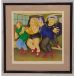 Beryl Cook framed and glazed limited edition polychromatic print 83/300 titled Dancing Class, signed
