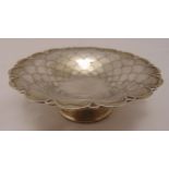 A Mappin and Webb hallmarked silver bonbon dish, of circular form with scale decoration, Sheffield