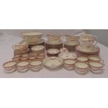 Minton Rose pattern dinner service to include plates, bowls, sauce boat, milk jug and a bowl (97)