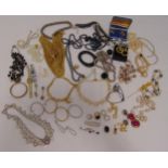 A quantity of costume jewellery to include necklaces, rings, bracelets, earrings and brooches