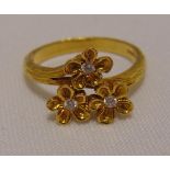 18ct yellow gold and diamond dress ring, approx total weight 5.1g