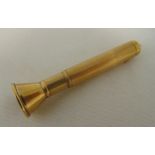 A 9ct gold cigar piercer, engine turned cylindrical form, approx total weight 9g