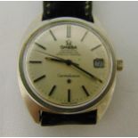 Omega Constellation gentlemans automatic chronometer with date aperture on leather strap