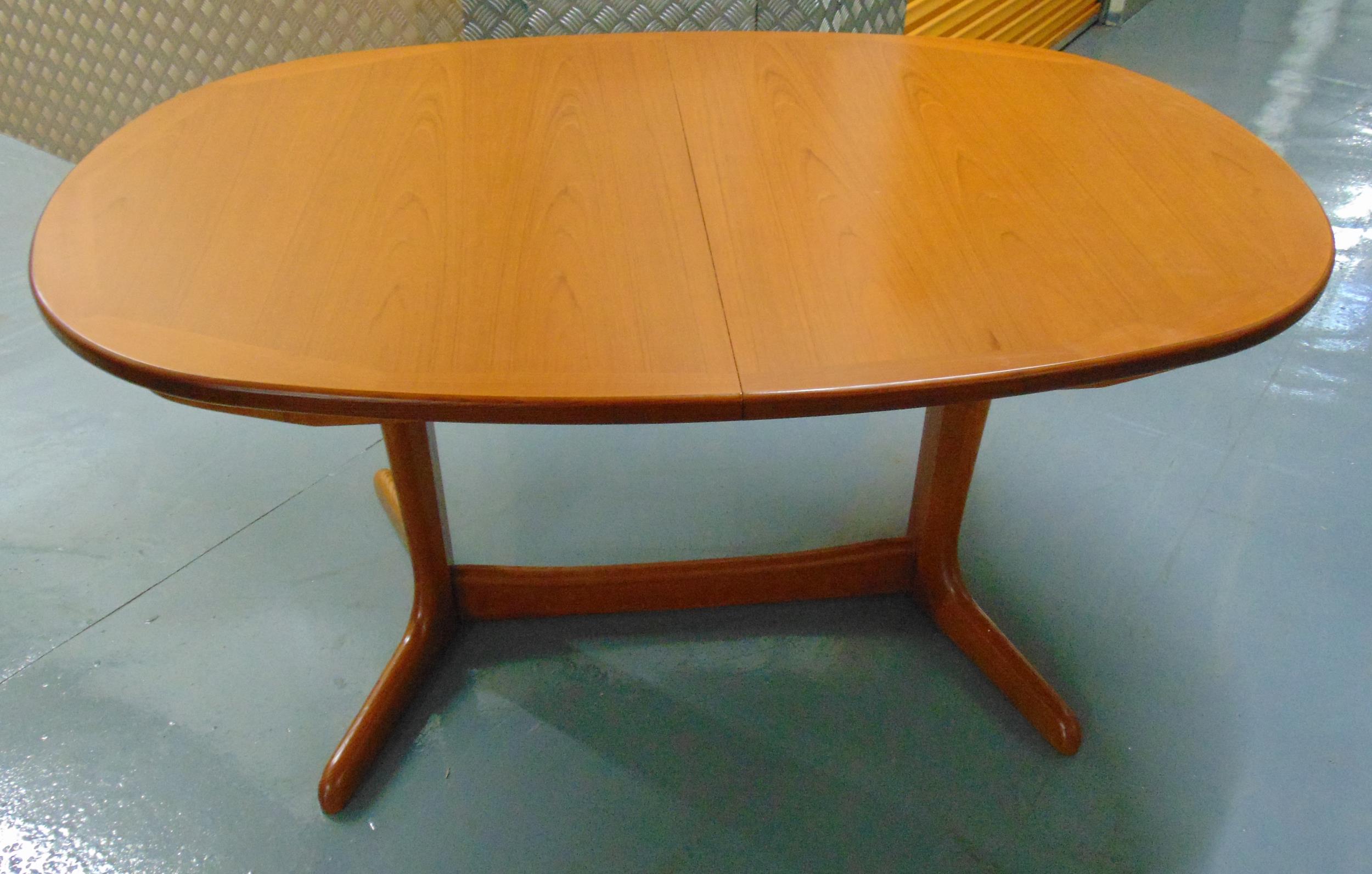 G-Plan extending oval teak dining table circa 1970, 195 x 99cm