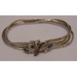 18ct white gold and sapphire bracelet, approx total weight 26.5g