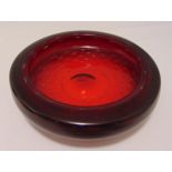 Whitefriars circular red dish, 20cm diameter
