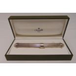 Christofle of Paris silver plated cigar sleeve in original fitted case, 19.5cm (w)