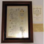 A framed and glazed limited edition hallmarked silver map of Great Britain with boundary lines and